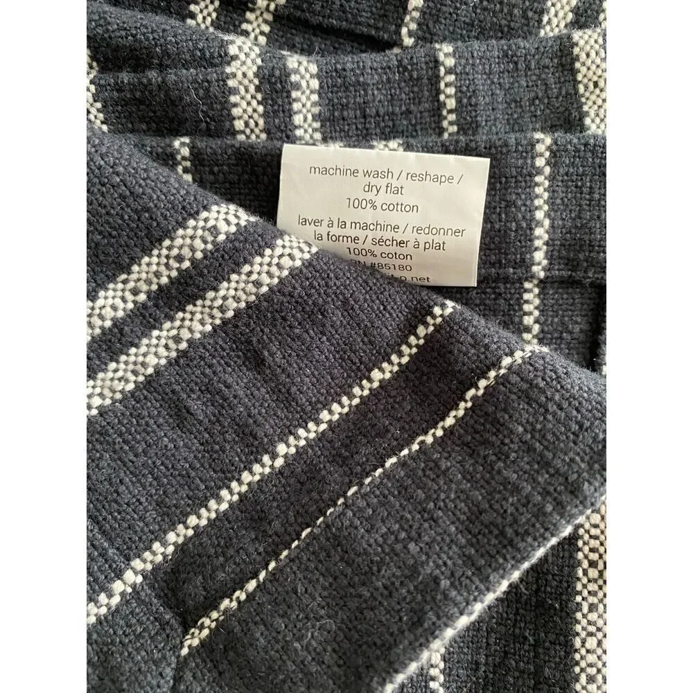 Split P Black and Cream Farmhouse Ticking Striped 15x70” Table Runner